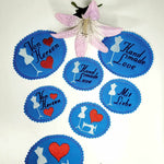 Stickdatei Labels Set 9 Designs in zwei Größen * Alle in 10x10 und kleiner * Handmade - Sewando