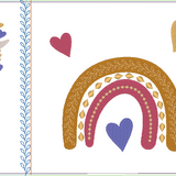 Stickdatei - Regenbogen Mond Boho Kissen Lätzchen SET ITH