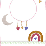 Stickdatei - Regenbogen Mond Boho Kissen Lätzchen SET ITH