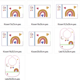 Stickdatei - Regenbogen Mond Boho Kissen Lätzchen SET ITH