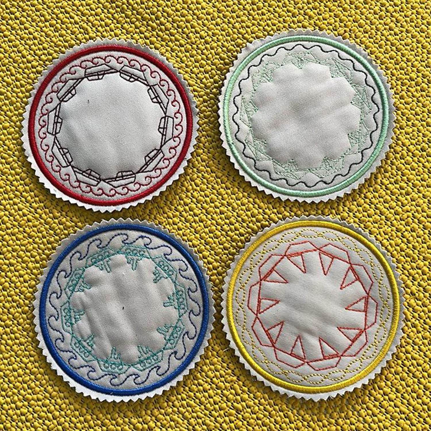 4x Stickdatei Schiffe ITH Untersetzer - Sewando