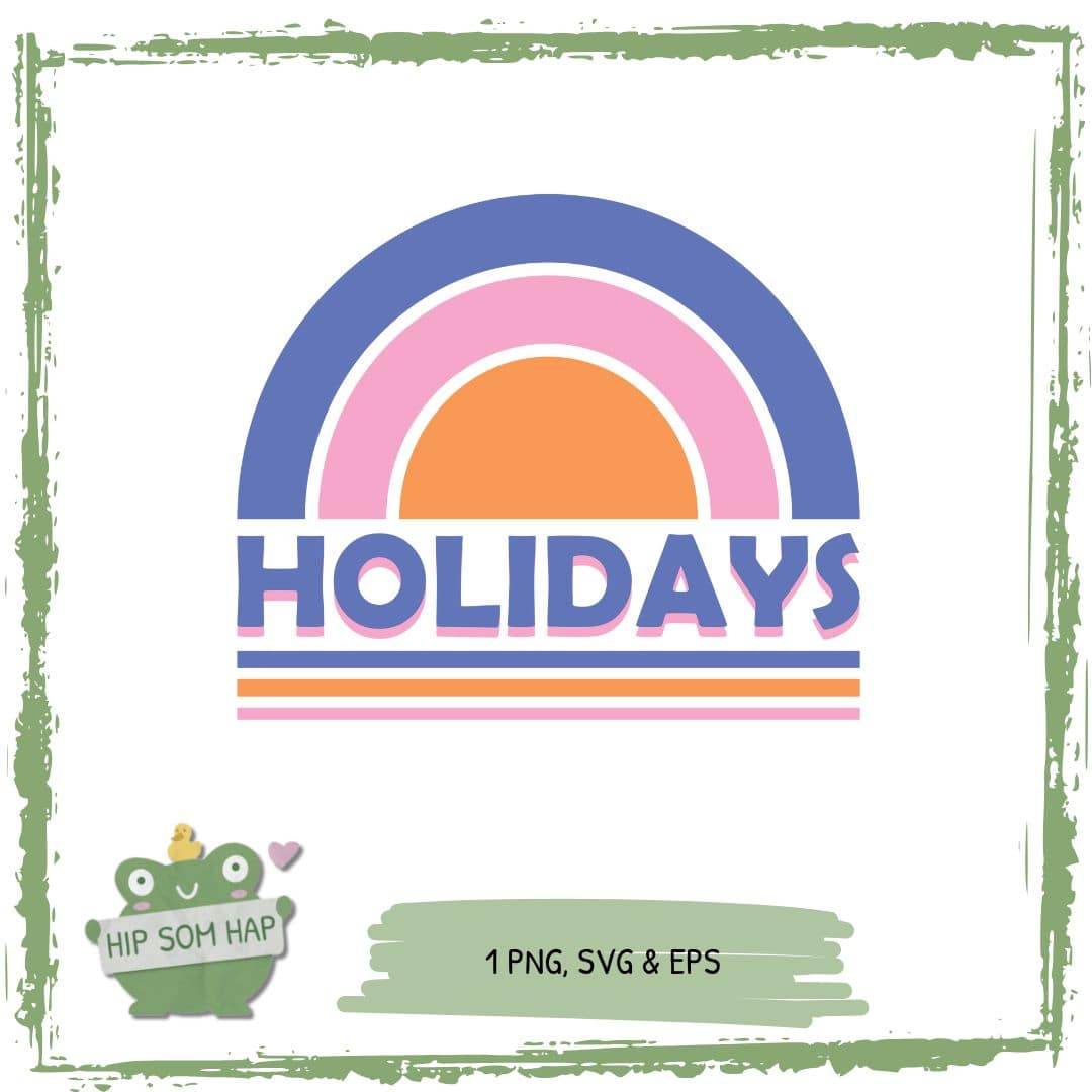 Plotterdatei „HOLIDAYS“ – Retro Summer Design mit Sonnenuntergang - Sewando