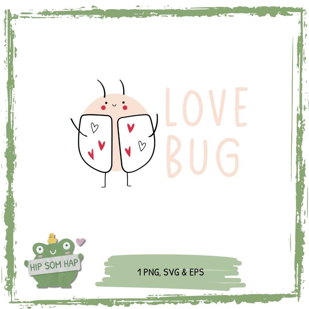 Plotterdatei „LOVE BUG“ – Süßes Käfer-Motiv mit Herzen - Sewando