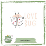 Plotterdatei „LOVE BUG“ – Süßes Käfer-Motiv mit Herzen - Sewando