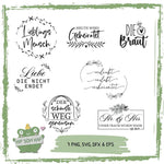 Plotterdatei Hochzeit & Liebe – 7 romantische Schriftzüge für Braut, JGA, Deko, Geschenke - Sewando