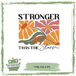 Plotterdatei Boho „Stronger than the Storm“ – Retro Blumen,spirituelles Statement - Sewando