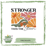 Plotterdatei Boho „Stronger than the Storm“ – Retro Blumen,spirituelles Statement - Sewando