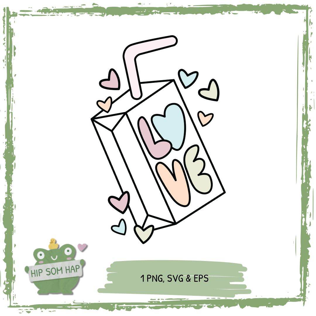 Plotterdatei LOVE Juice Box – Liebe mit Herzchen - Sewando
