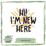 Plotterdatei „Hi! I'm new here“ – Boho Baby Motiv mit Sonne - Sewando
