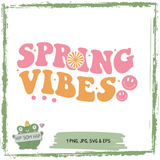 Plotterdatei "Spring Vibes" – fröhliches Frühlingsdesign mit Retro-Charme