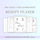 Druckdatei Rezept Planer deutsch