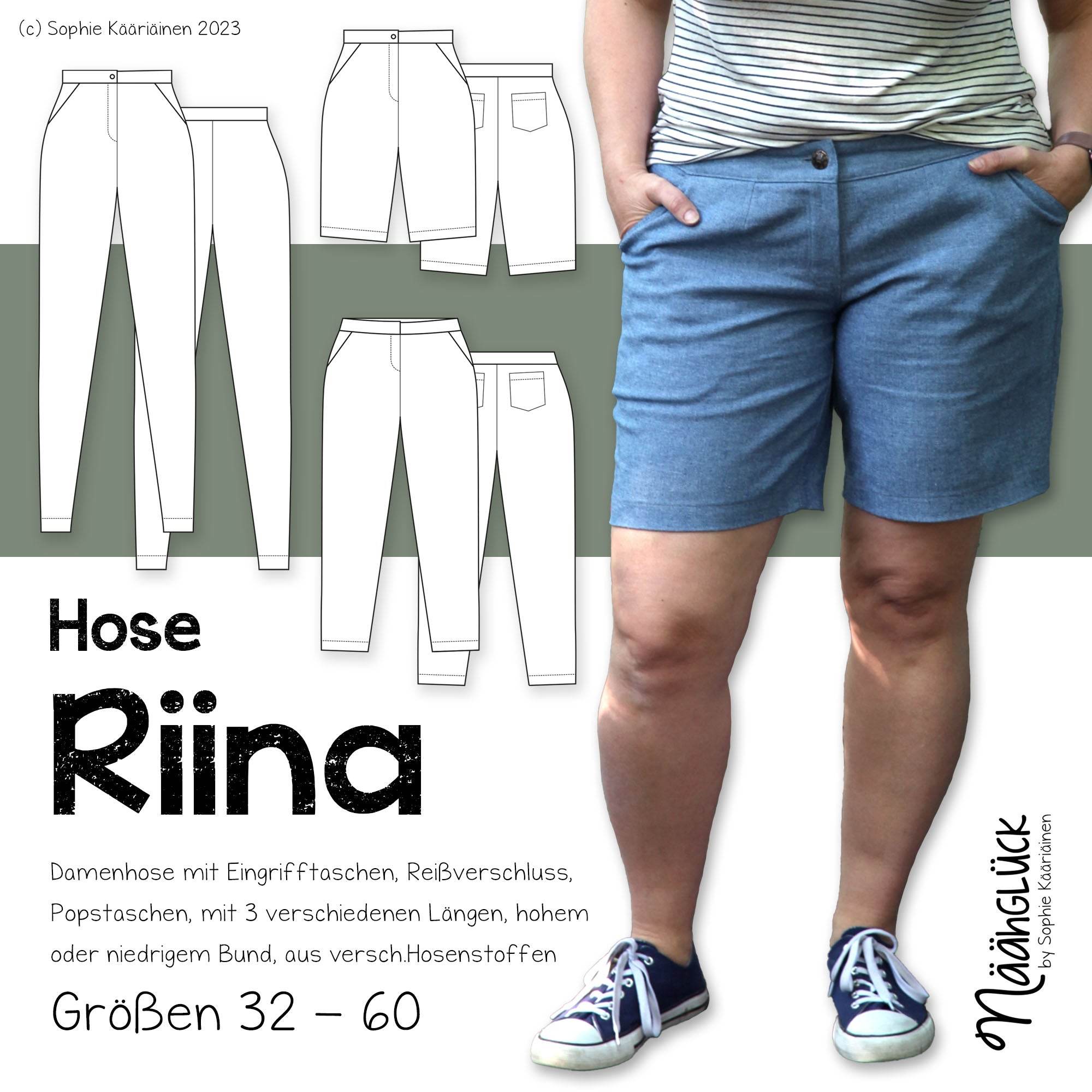 Schnittmuster Damenhose Riina - Größen 32 - 60 - Sewando