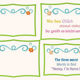 4x Stickdatei "Ringel" ITH Schild mit Ranke