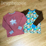 Schnittmuster timtom No.18 Raglanshirt, vorne-wie-hinten-Ausschnitt, zwei Weiten Gr. 80-140 - Sewando