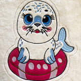 Robbe Stickdatei | Sea Animal Embroidery File | ITH Plüschtier Eddy | 16x26 Rahmen | Sofort-Download