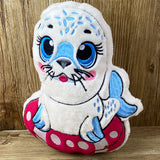 Robbe Stickdatei | Sea Animal Embroidery File | ITH Plüschtier Eddy | 16x26 Rahmen | Sofort-Download