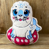 Robbe Stickdatei | Sea Animal Embroidery File | ITH Plüschtier Eddy | 16x26 Rahmen | Sofort-Download