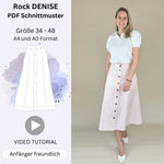 DENISE - Midi-Rock in A-Linie mit Nahttaschen - Gr. 34-48 - PDF Schnittmuster - Sewando