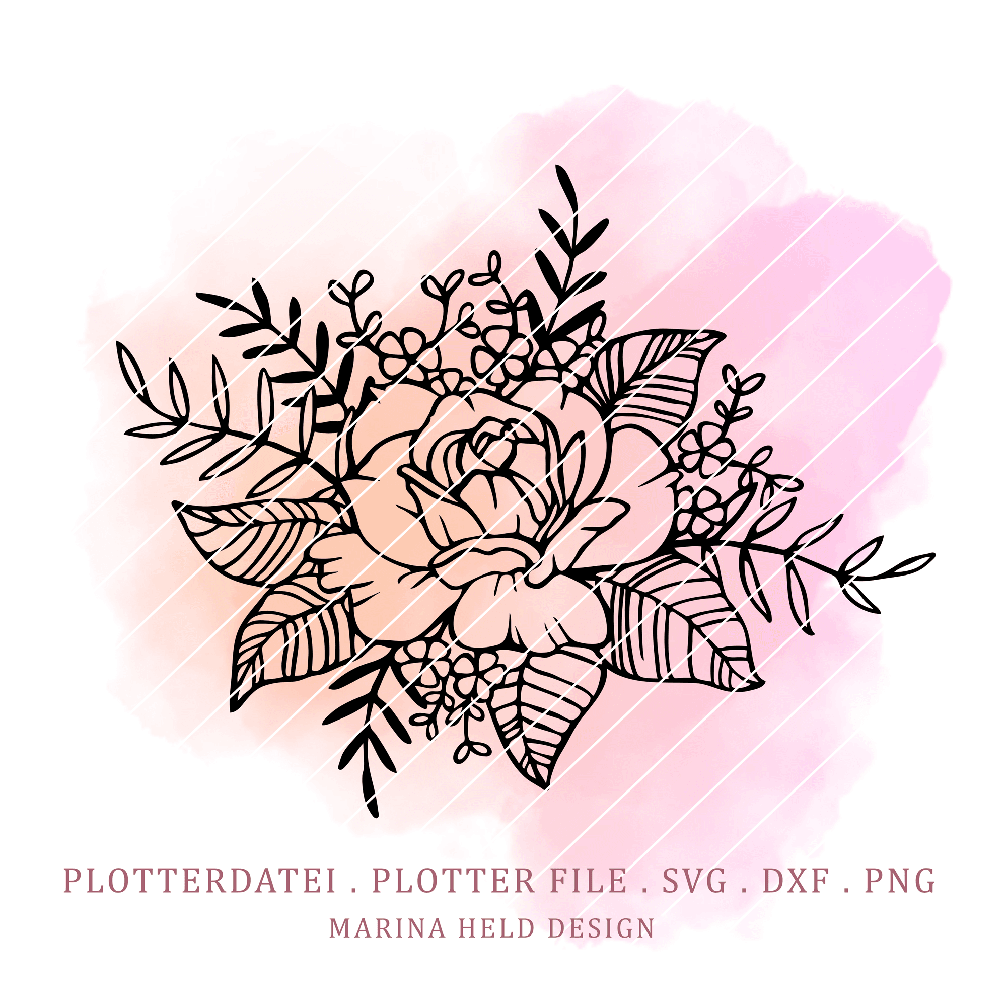 Plotterdatei Rose - Sewando