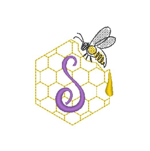 Stickdatei - Bienen-Monogramme A-Z - Sewando