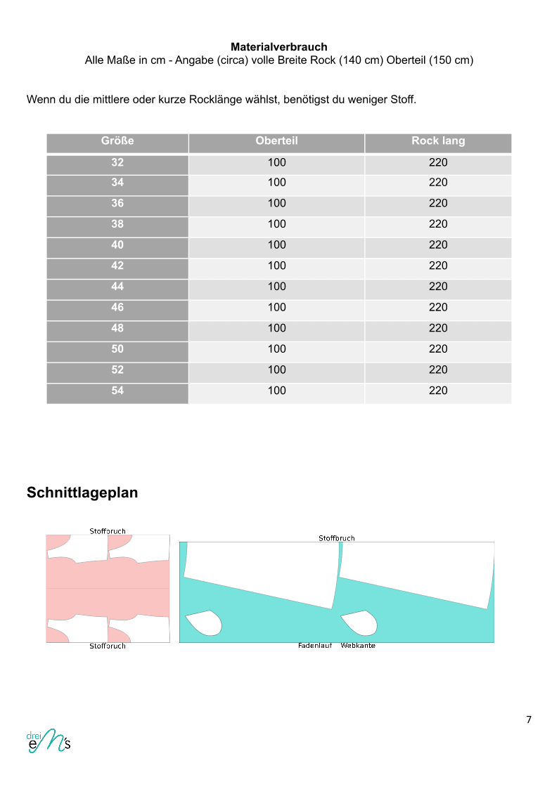 Schnittmuster Kleid SCILLA Gr. 32-54 : - Sewando