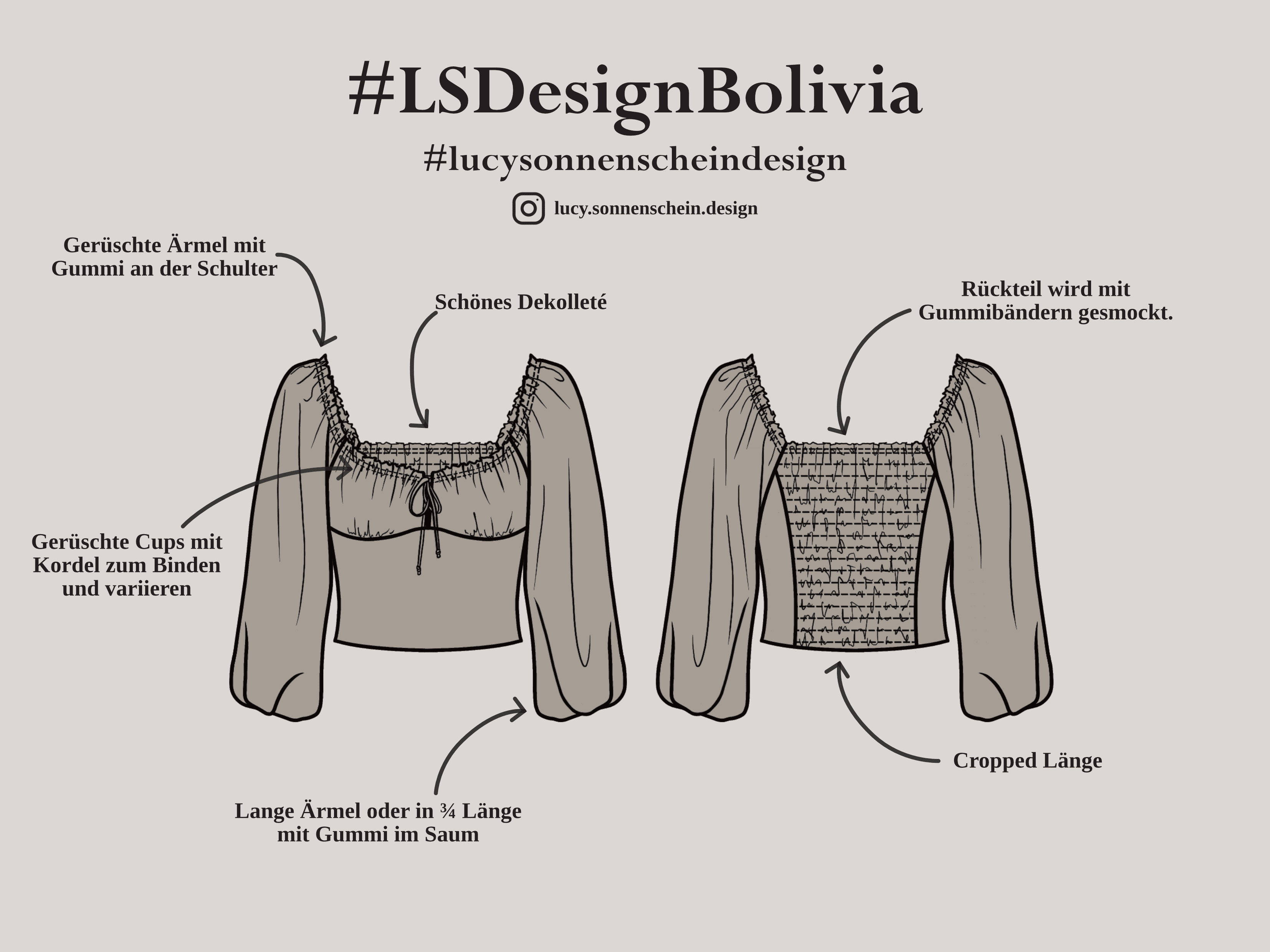 Bluse mit Rüschen - Bolivia - Schnittmuster - Gr. 32-48 - Sewando