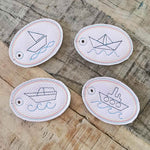 5x Stickdatei Schiffe Schlüsselanhänger - Sewando