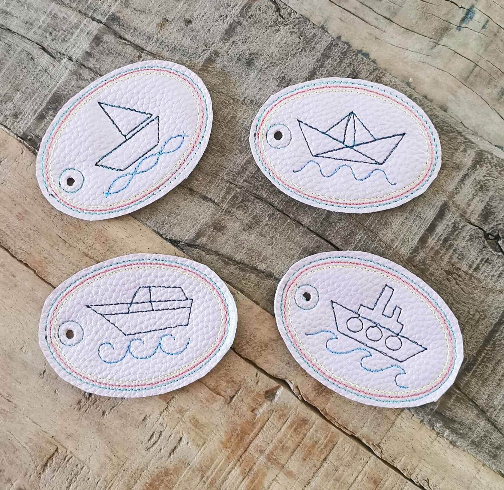 5x Stickdatei Schiffe Schlüsselanhänger - Sewando