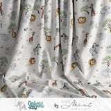 Stoffdesign - Safari Buddies - alle Tiere hellbeige - nicht exkusiv - Sewando