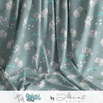 Stoffdesign - Safari Buddies - Elefant rauchblau - nicht exkusiv - Sewando