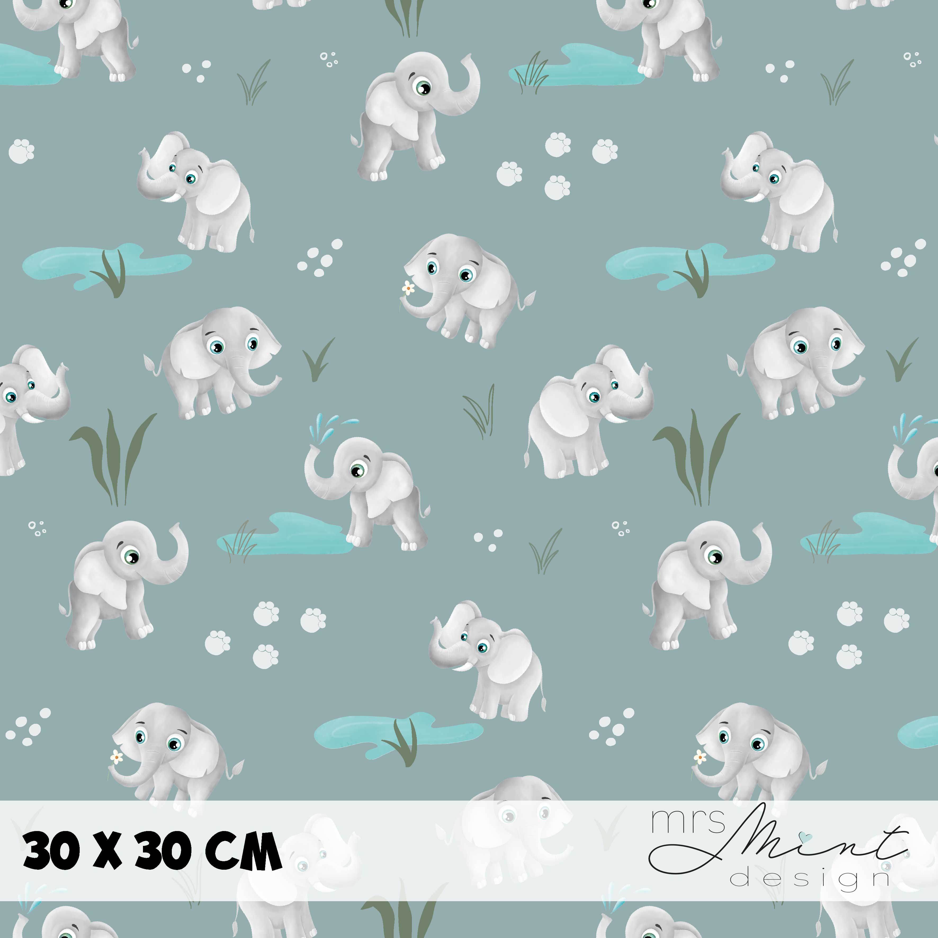 Stoffdesign - Safari Buddies - Elefant rauchblau - nicht exkusiv - Sewando