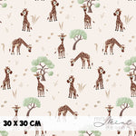 Stoffdesign - Safari Buddies - alle Tiere hellbeige - nicht exkusiv - Sewando