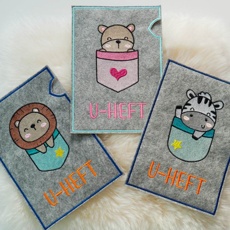 Stickdatei Set ITH U-Heft Hüllen Cute Animals - Sewando