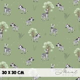 Stoffdesign - Safari Buddies - Zebra grün - nicht exkusiv - Sewando