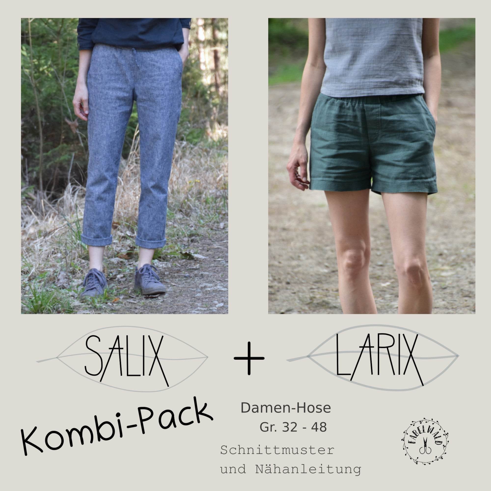 Schnittmuster Kombi-Pack: Hose SALIX + Hose LARIX Gr. 32-48 - Sewando