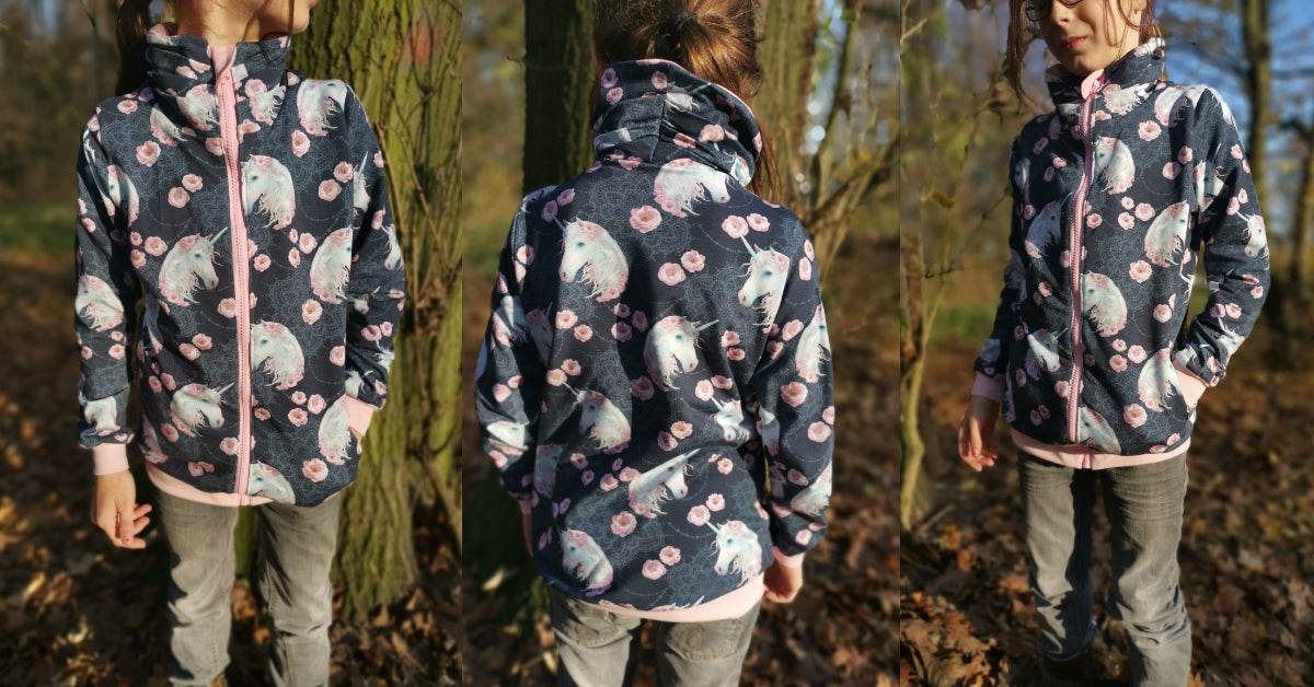 CESANA: COOLE SWEATJACKE MIT FALTEN KRAGEN: EBOOK 92-158 SCHNITTMUSTER - Sewando