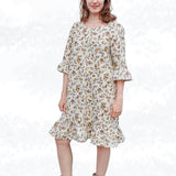 Schnittmuster Sarah – Lockeres Leinenkleid oder Tunika mit Saumrüschen Gr. 34-50 / BU 80-116 - Sewando