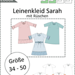 Schnittmuster Sarah – Lockeres Leinenkleid oder Tunika mit Saumrüschen Gr. 34-50 / BU 80-116 - Sewando