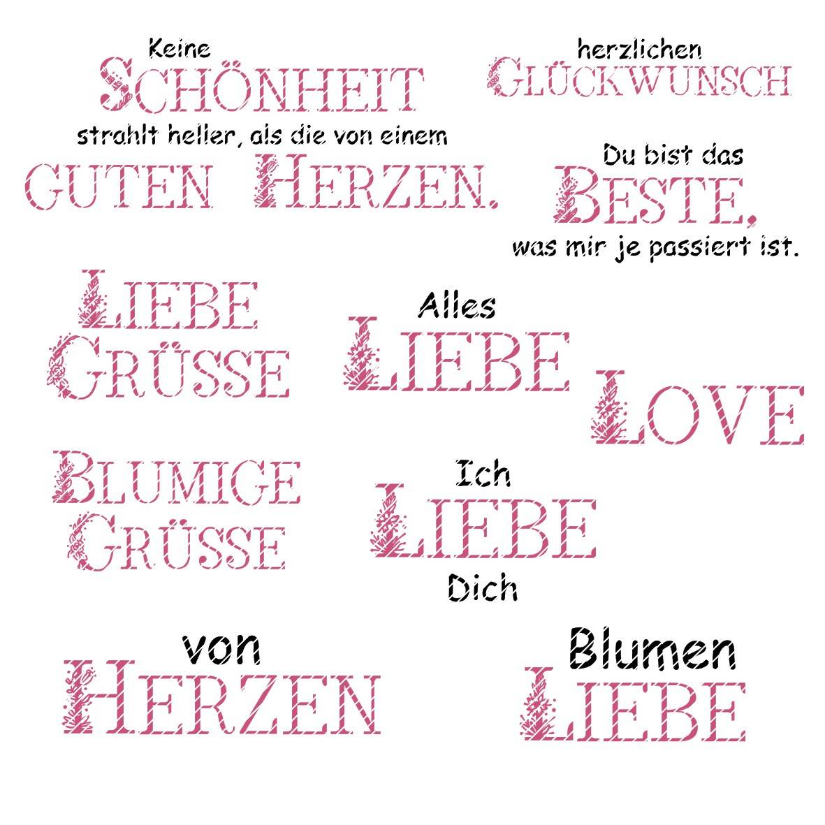 Digiset Blumen Herz Plotten, Sublimation, Drucken, Digistamp - Sewando