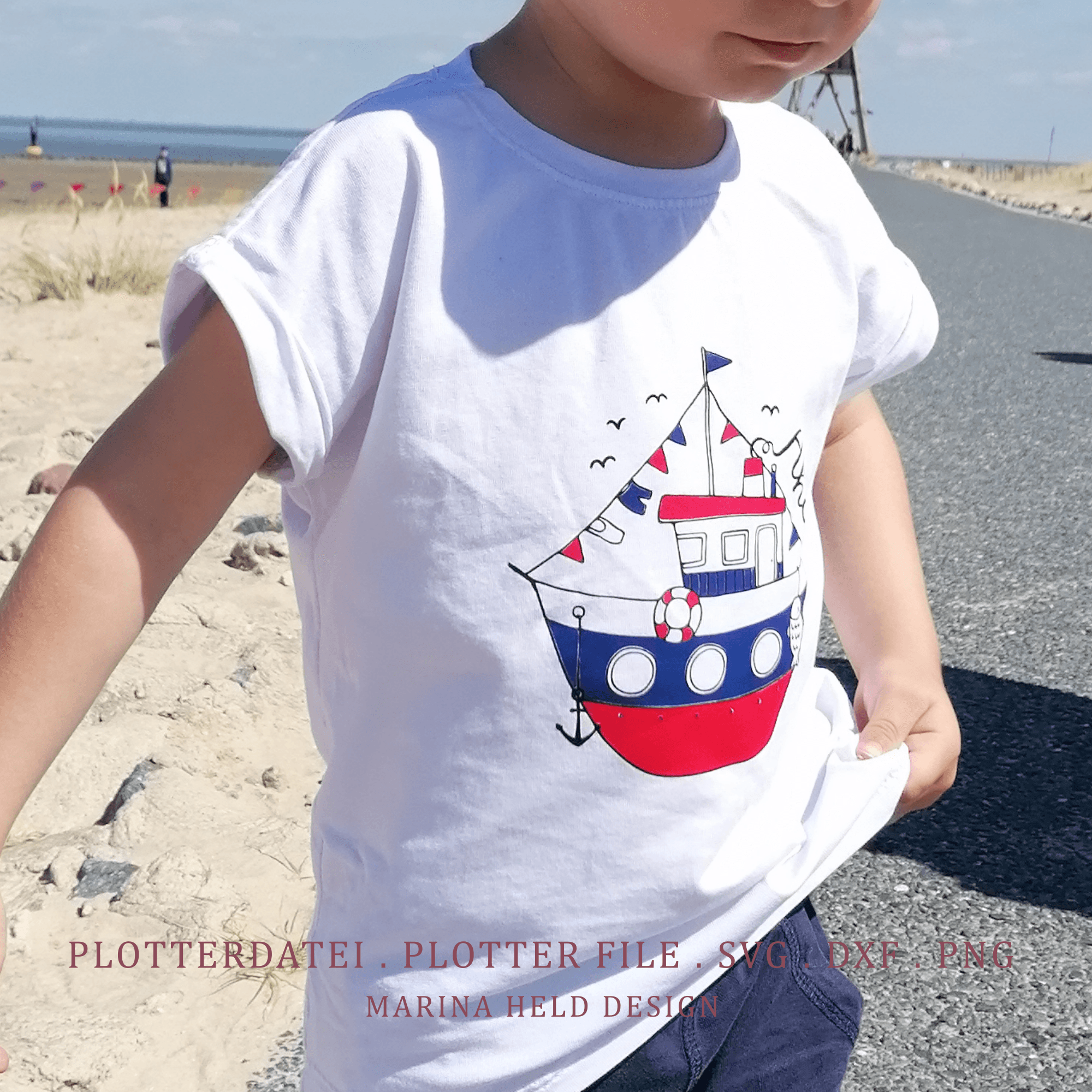 Plotterdatei Schiff Ahoi - Sewando