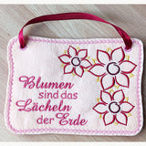 4x Stickdatei "Blume Lisa" ITH mit Spruch