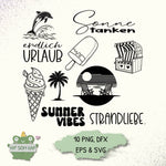 Plotterdateien „Summer Vibes“ – 10 Designs für deinen Sommer-Look (SVG, PNG, EPS, DXF) - Sewando