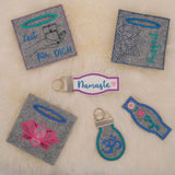 Stickdatei Set Wellness & Yoga ITH Lichtbeutel, Coaster, Mugrugs, Schlüsselanhänger, Wunscherfüller & Einzelmotive - Sewando
