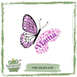 Plotterdatei „Mama Schmetterling“ – Florales Motiv mit Blüten – für Muttertag, - Sewando