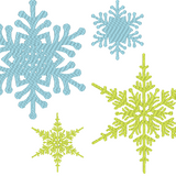 Stickdatei - 8 Schneeflocken in je 5 Größen