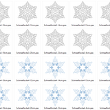Stickdatei - 8 Schneeflocken - Linie in 10 Größen