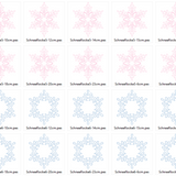 Stickdatei - 7 Schneeflocken - Linie in 10 Größen
