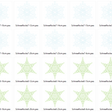 Stickdatei - 8 Schneeflocken - Linie in 10 Größen