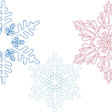 Stickdatei - 8 Schneeflocken - Linie in 10 Größen