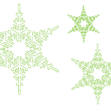 Stickdatei - 7 Schneeflocken - Linie in 10 Größen